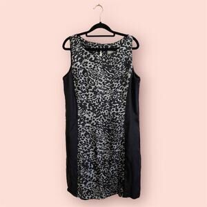 Ann Taylor Knee Length Black and Gray Professional Sleeveless Dress 12